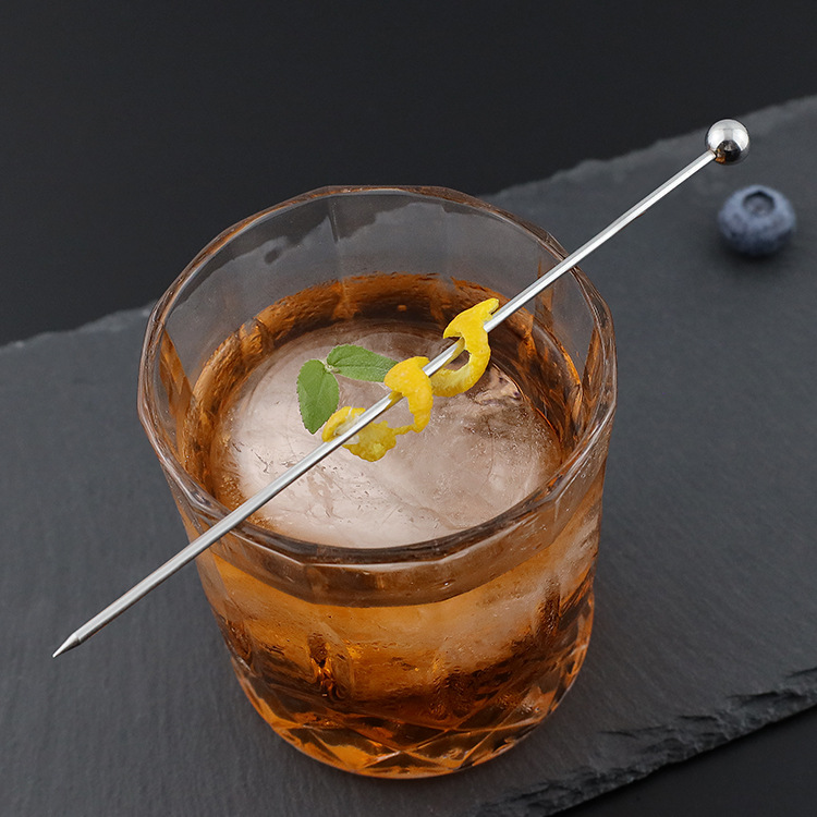 Bar Cocktail Skewers 304 Stainless Steel Cocktail Picks Fruit Wine Needles Martini Skewers Olive Skewers Stainless Steel Fruit Picks