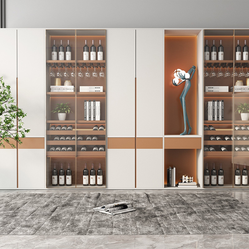 Glass Wine Cabinet, Living Room, Wall Storage Cabinet, Restaurant Gold Wine Cabinet, Display Cabinet, Storage Sideboard, Whole House Customization