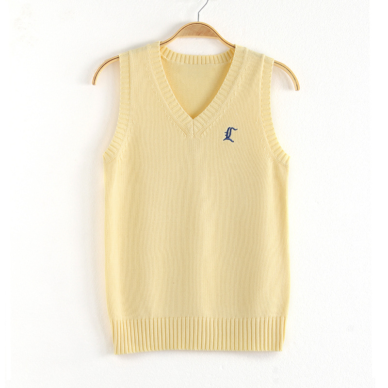 Kawashima Mercury/Jk Vest Original Authentic Japanese Style College Knitted Sweater Vest Cardigan for Women