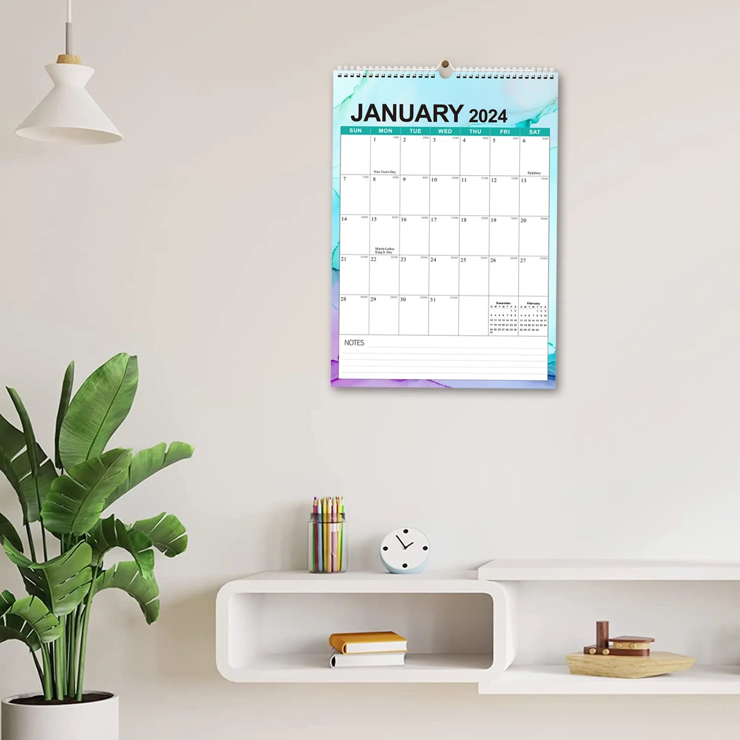 Desk Calendar Customized Creative Double Coil Hand-Tearable One-Way Calendar Page Turning Custom Pattern Sub-Border Amazon Yo Circle Wall Calendar
