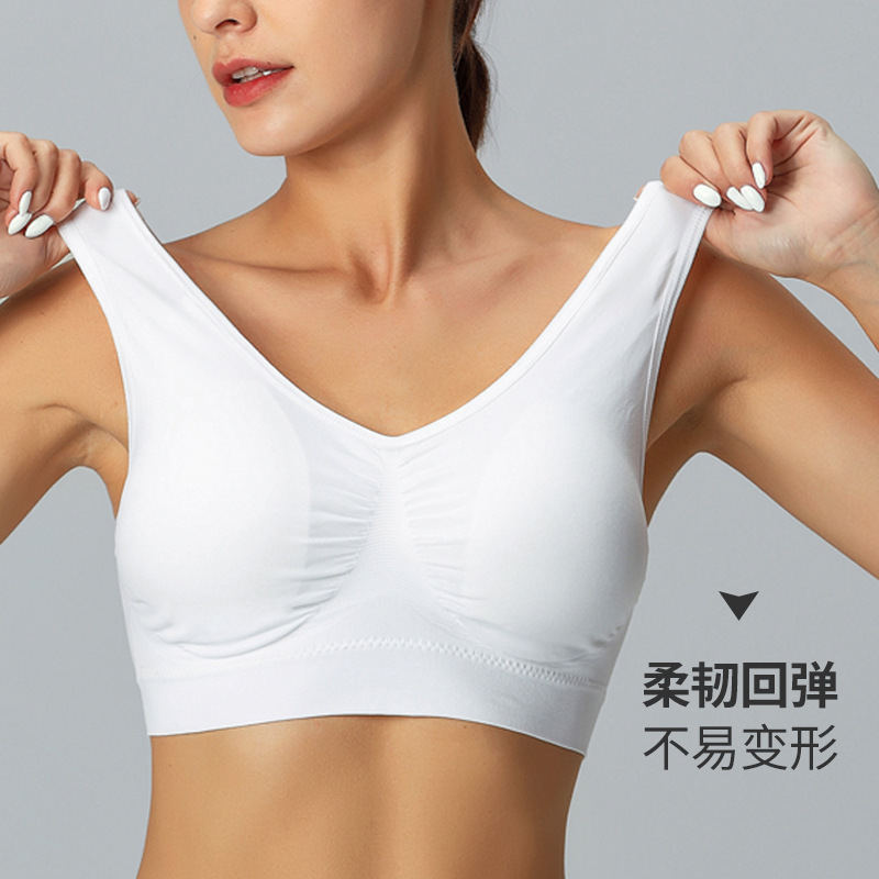 sports bra cross-border plus size wireless plus size sports bra double-layer seamless yoga adjustment sports underwear