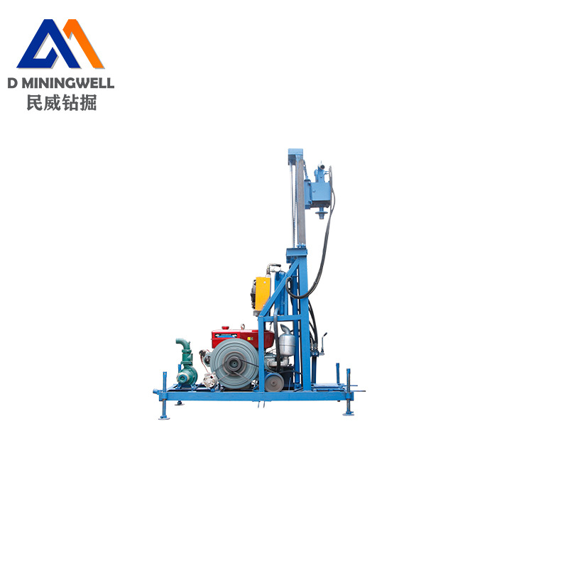 Zhejiang Minwei Farmland Water Eating Well Drilling Rig 100 m Deep Portable Diesel Hydraulic Water Well Rotary Drilling Rig