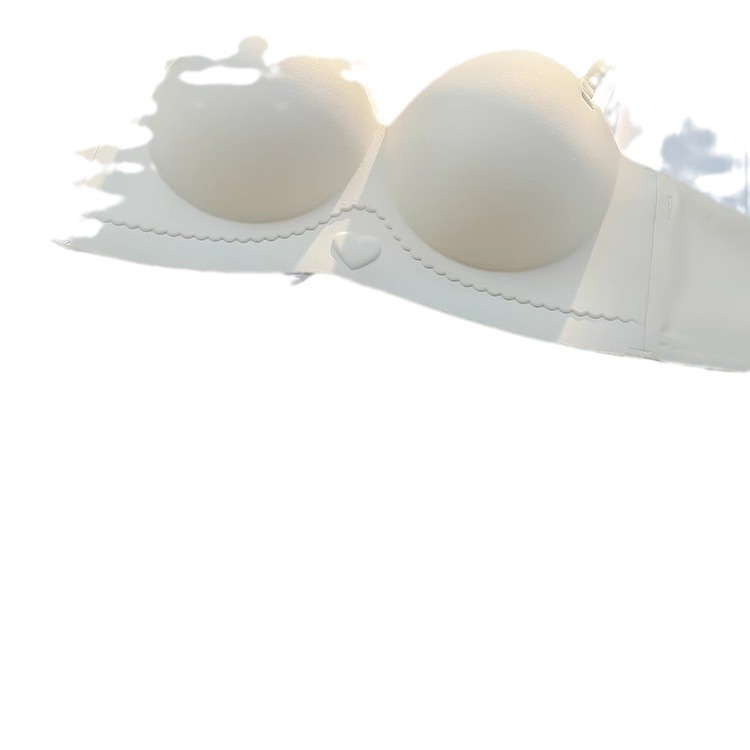 Wear Round Chest Exterior Expanded Underwear Women's Small Chest Push-up Large Bra Traceless Half Cup Non-slip Bra without Strap