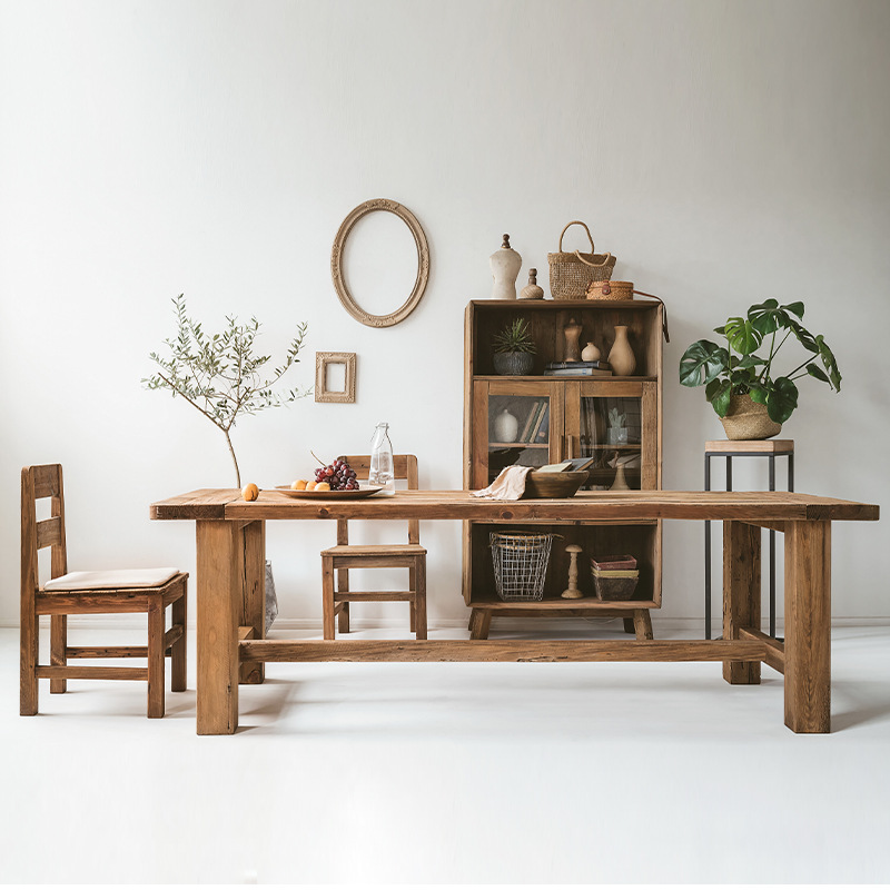 Винтажный стол и стулья из старой сосны, комбинация для кафе, ресторана, набор столов и стульев из массива дерева
