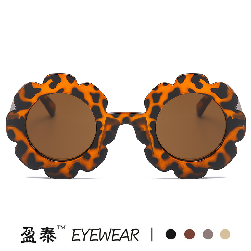 Korean Style Flower Sunglasses for Children, Fashionable and Cute Sunflower Glasses, Candy Color Anti-Uv Flower Sunglasses