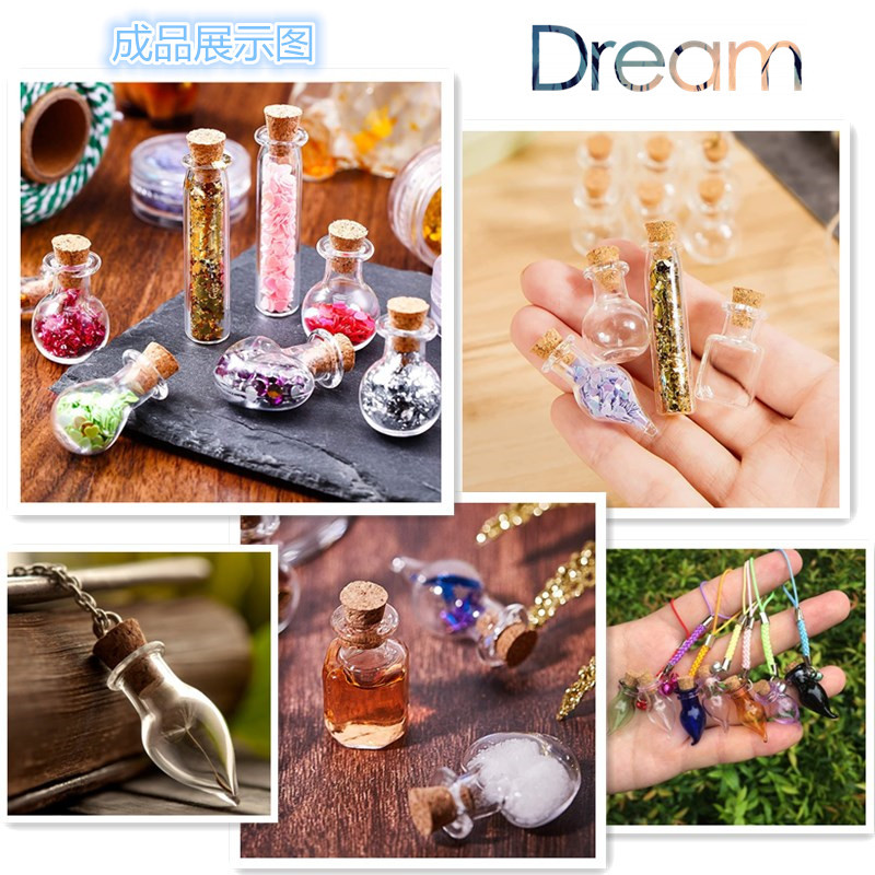 Factory wholesale mini transparent wishing bottle drift bottle cork glass bottle DIY jewelry bottle