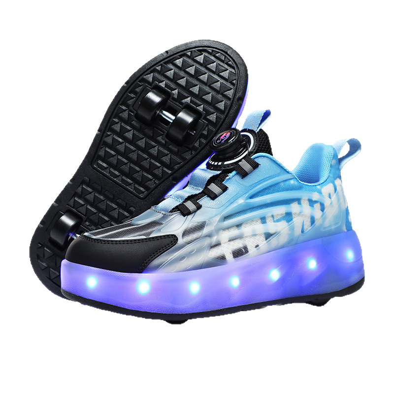 Maisu Tiger Factory Direct Sales Kidsren's Heelys Shoes Girls Pulleys Boys Four-wheel Youth Explosive Shoes Luminous Skating