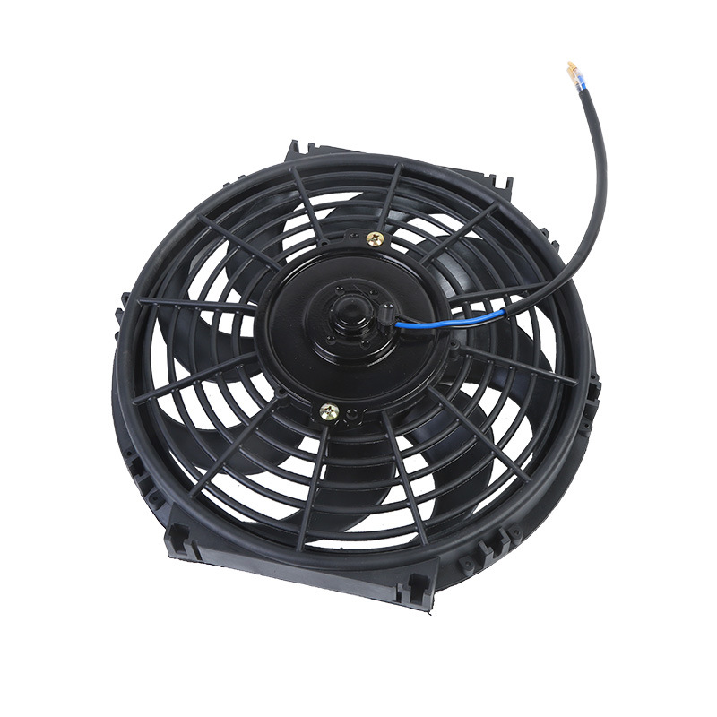 Cooling fan 12V car machine car air conditioning cooling fan 10 inch modified ultra-thin general car fan curved blade
