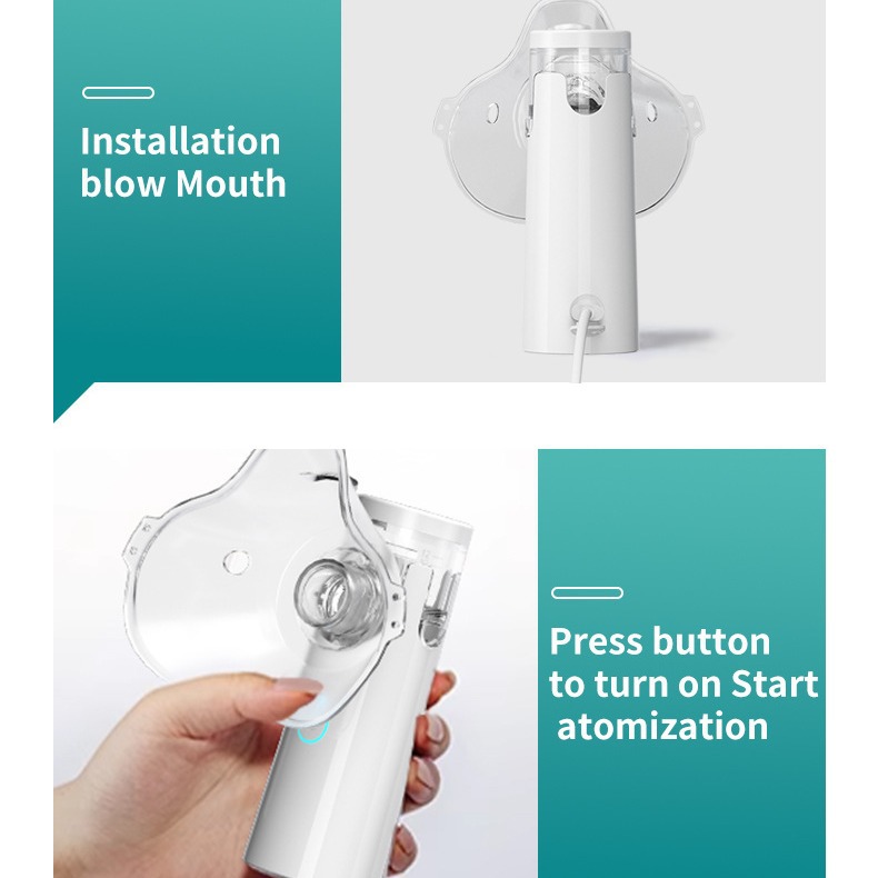 Foreign trade handheld household portable Ultrasonic Atomization machine mute baby English mouth suction compression micro mesh atomizer