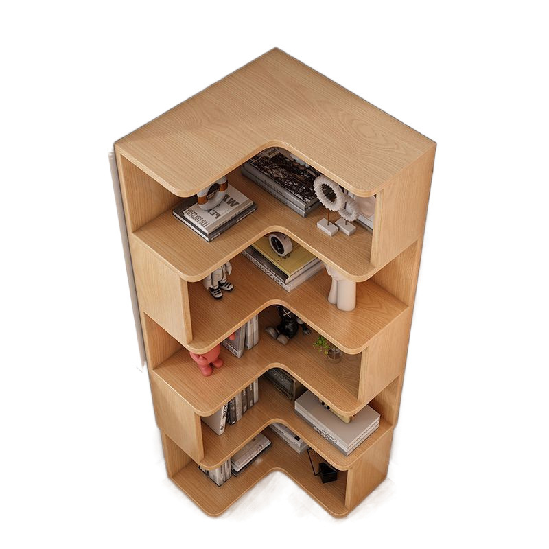 Solid Wood Corner Bookshelf Floor Storage Rack Corner Cabinet Corner Corner Storage Cabinet Small Apartment Living Room Home Storage Rack
