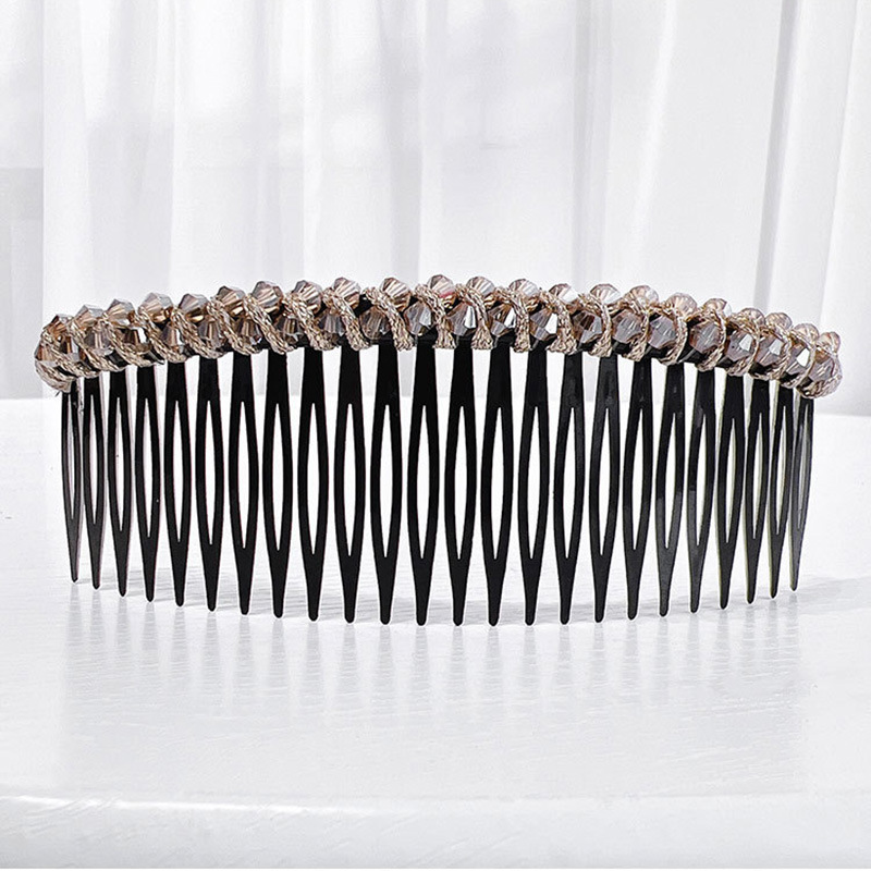 Crystal hair comb bangs comb inverted comb hairpin Korean hair accessories adult hair clip back head broken hair organizer wholesale
