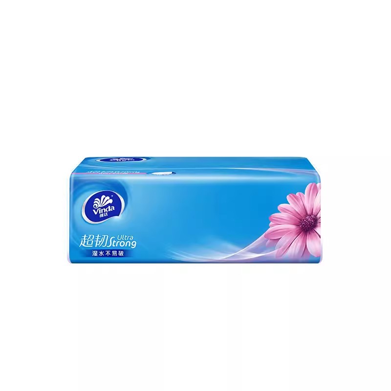 Vinda Super Tough Tissue Paper 3 Layers 100 Soft Facial Tissue Wet Water Household Sanitary Napkin