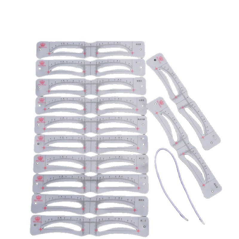 12Pc Eyebrow Card Head-Mounted Eyebrow Card Asia Taimei European and American One-Piece Eyebrow Card Beginner Eyebrow Sticker Eyebrow Artifact