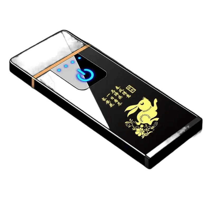 Internet Celebrity Lighter Men's New High-Power Charging Black Technology Flip Lighter High-Quality Windproof Cigarette Lighter Small