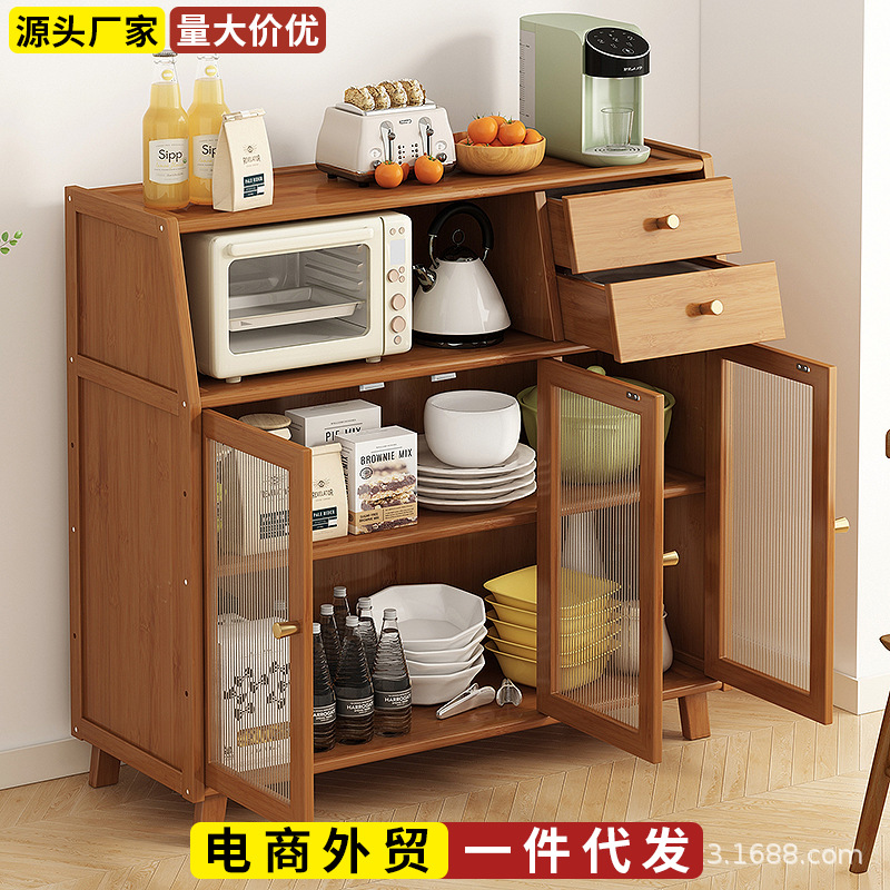 Новый китайский стиль Боковой шкаф Винный шкаф Большой объем Кухонный шкаф Многофункциональный чайный шкаф