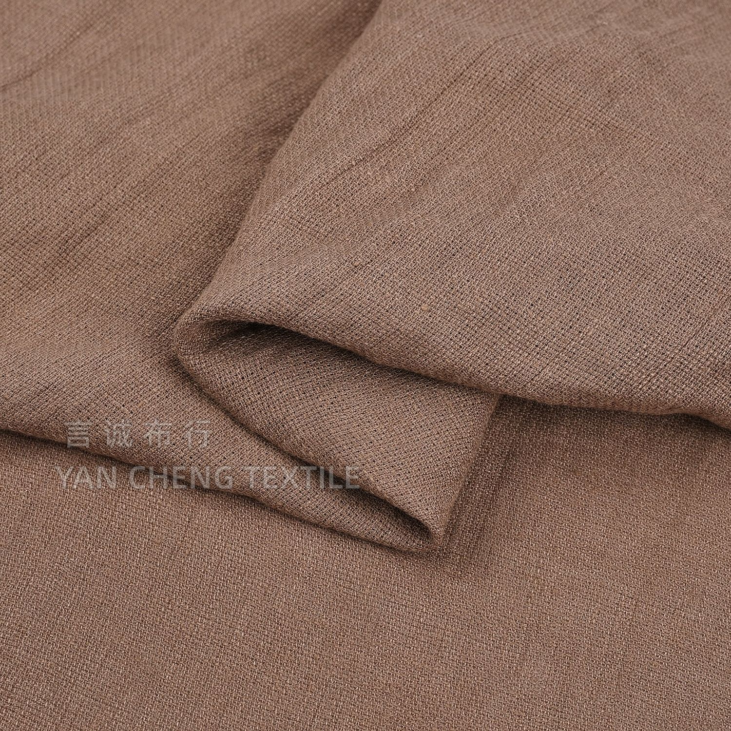 Pure Linen Washed Crepe Fabric 140g Linen Crepe Fabric Linen Checkered Washed Crepe Casual Shirt Wide Leg Pants Fabric