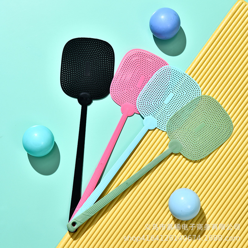 Ручная мухобойка с удлиненной ручкой, оптовая продажа, не гниет, пластиковая для домашнего использования