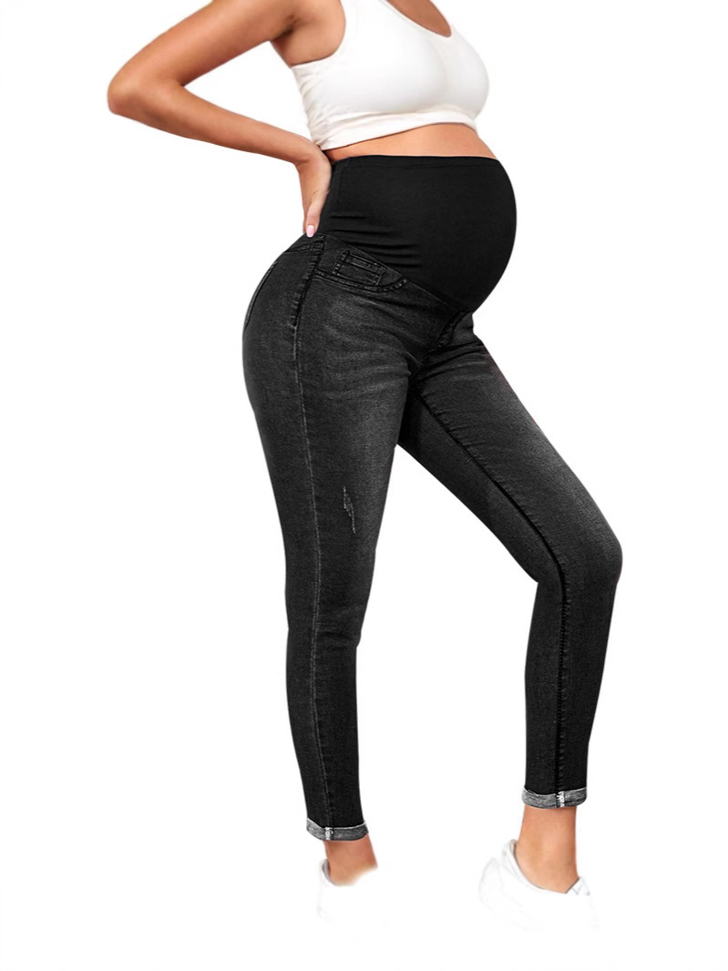 Cross-border Europe and the United States pregnant women's jeans pregnant women's high waist belly lifting hip elastic new foreign trade Amazon 003