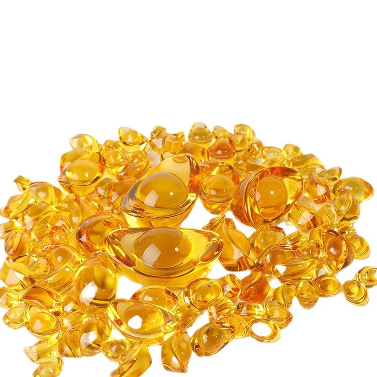 Crystal Ingot Ornaments Wholesale Golden Small Ingot Home Opening Wedding Gifts Living Room Ornaments Glass Decorations