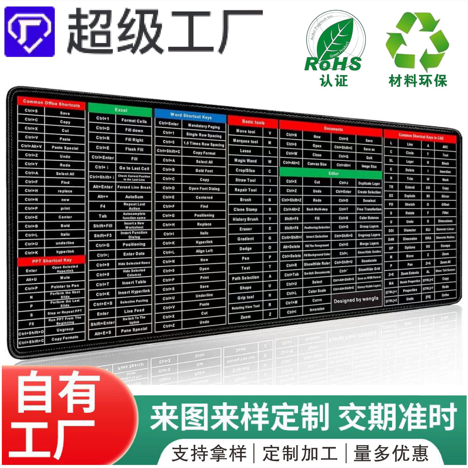 Mouse Pad Custom-Made Large Two-Dimensional E-Sports Cartoon Animation Female Computer Shortcut Keys Desk Pad Mouse Pad