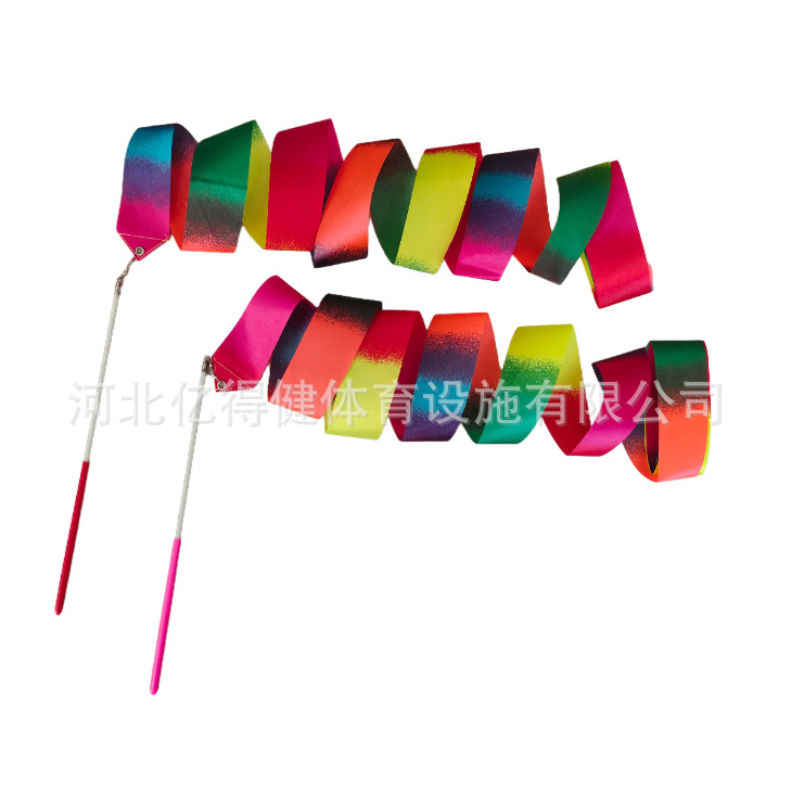 Performance Rhythmic Gymnastics Ribbon Props Kidsren's Dance Toys Ribbon Middle-Aged Square Dance Ribbon with Rod Ribbon