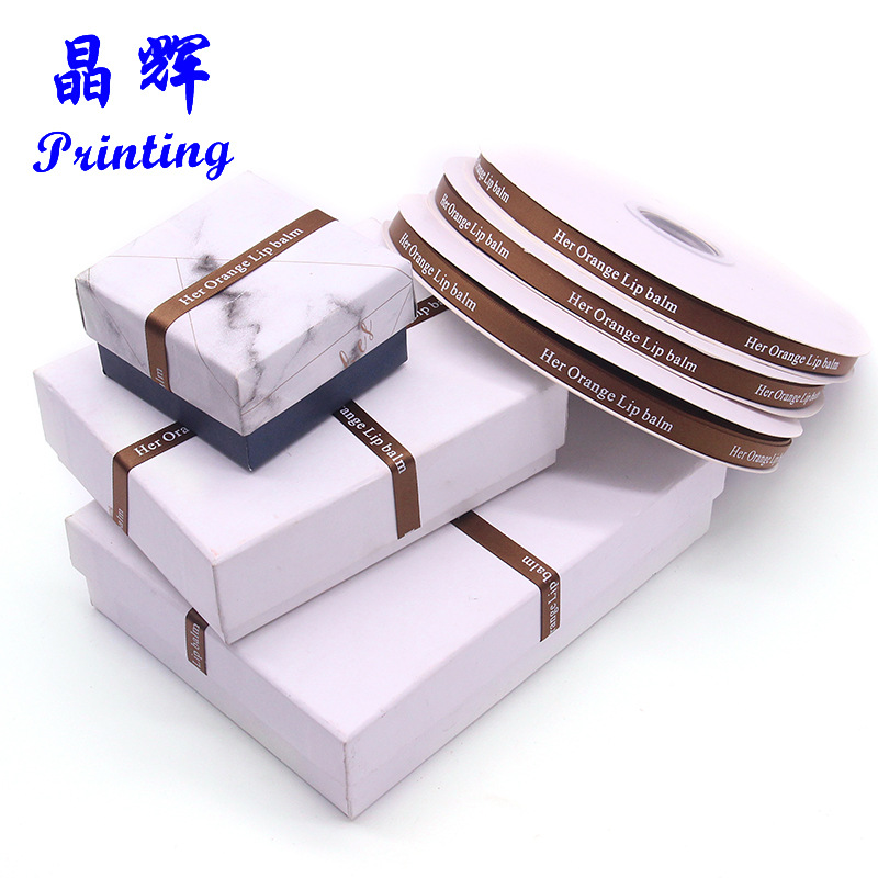 Jinghui Custom Ribbon logo Printing 1cm Polyester Belt Screen Printing English Letters Ribbon Garment Accessories