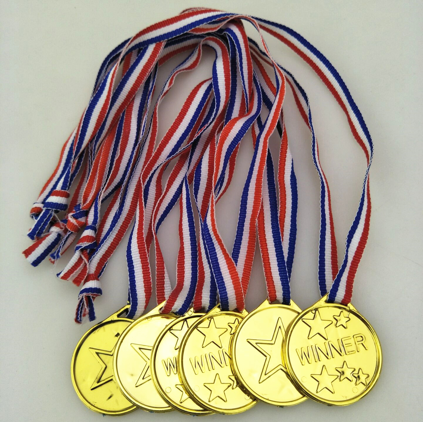 Children's plastic medal tag toy electroplating Golden Games medal toy party gift small toy tag