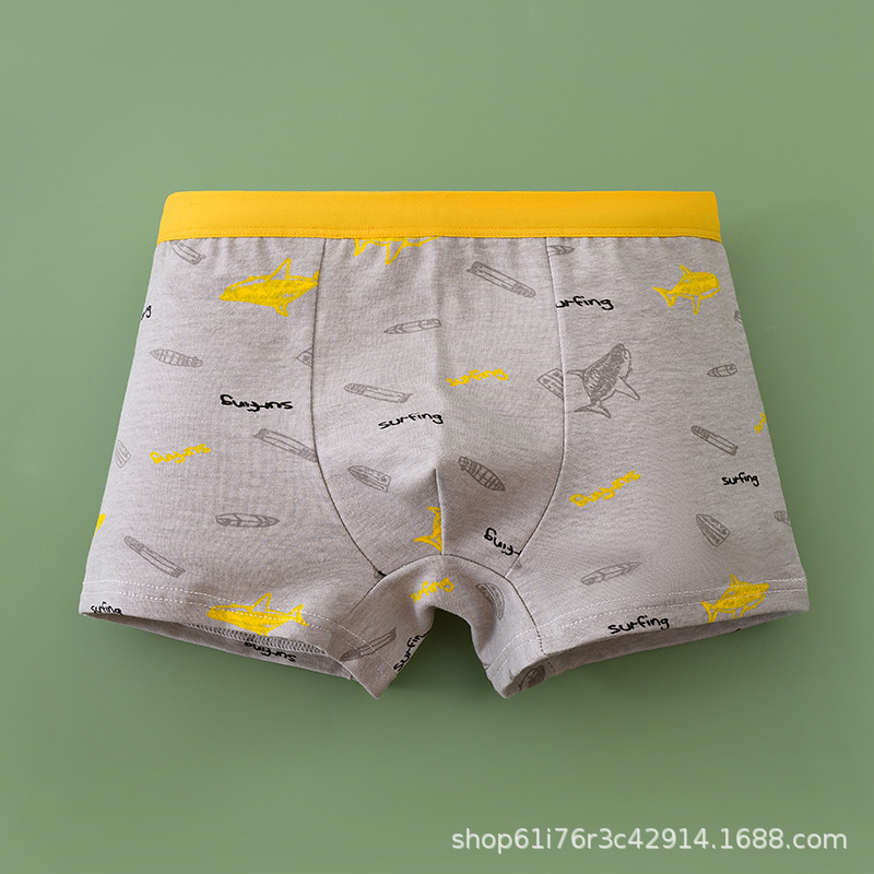 Wholesale underwear pure cotton boy cartoon printing antibacterial cotton four-corner children's underwear boys primary and secondary school students underwear