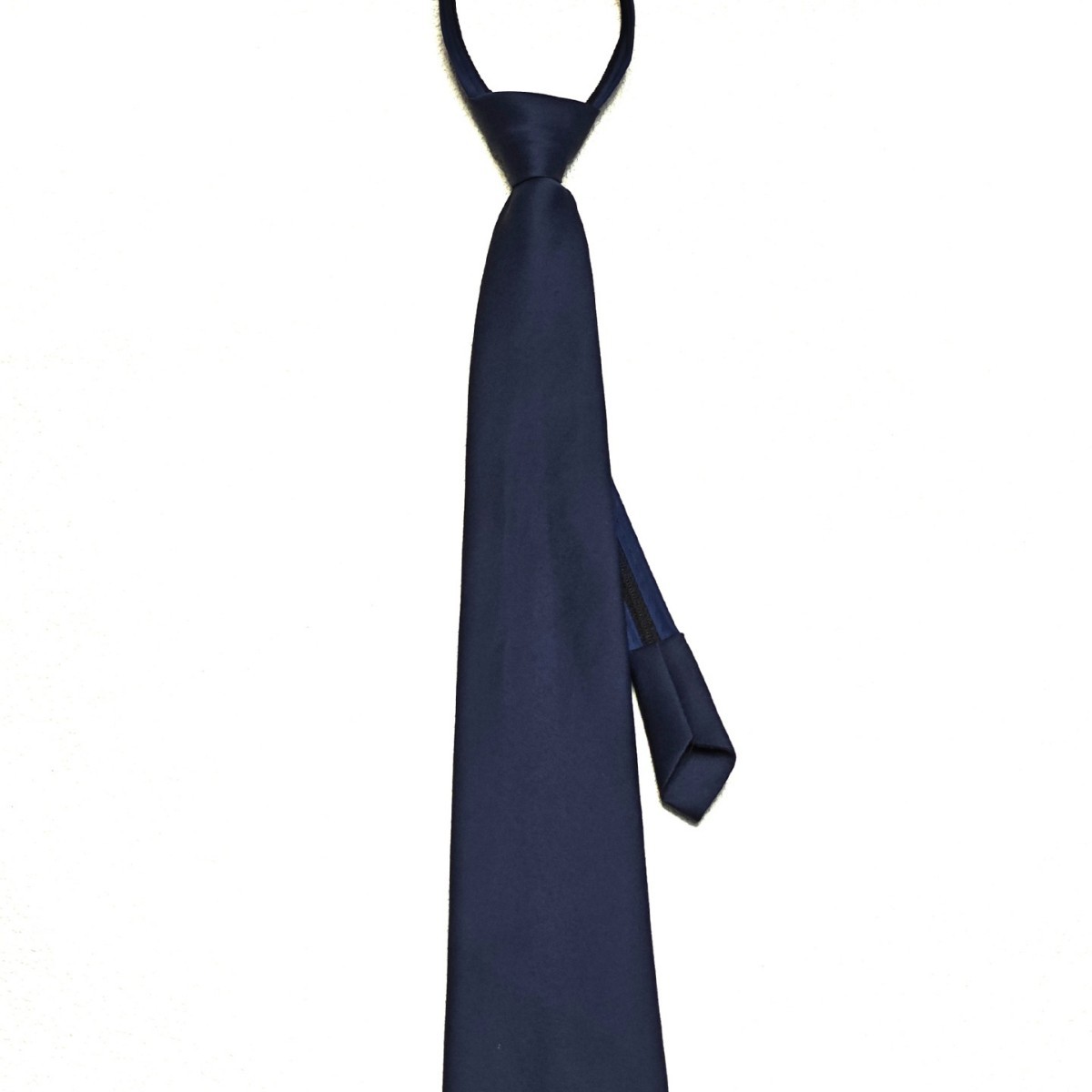 Men's Adult 45cm Zipper Tie Clothing Lazy Easy to Pull Business Solid Color 8cm Tie