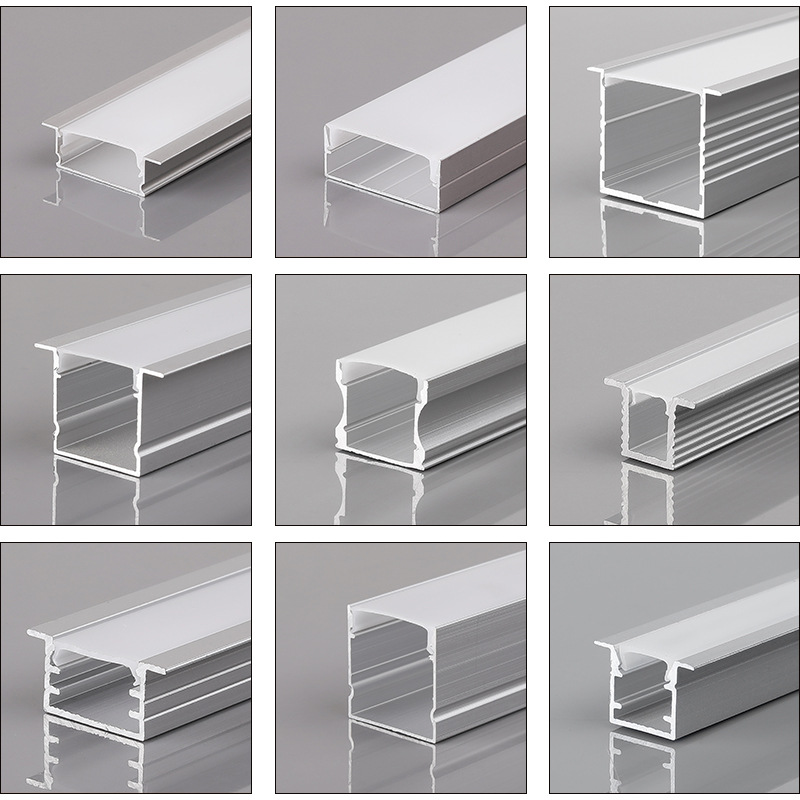 Led Linear Light Aluminum Trough U-Shaped Embedded Linear Light Trough Surface-Mounted Concealed Linear Light Aluminum Alloy Light with Card Slot