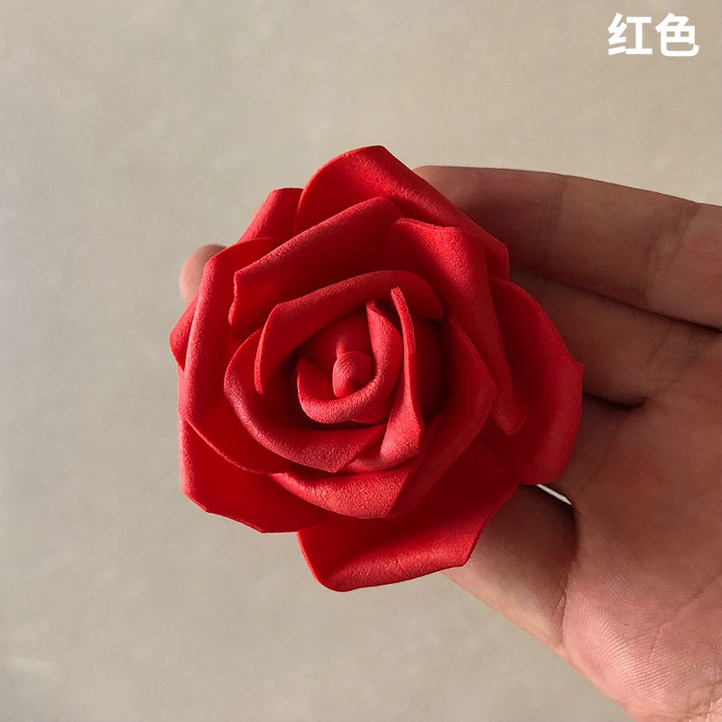 Simulation PE rose Head 5 layers simulation foam rose flower diameter 6-7cm fake flower ball material wholesale