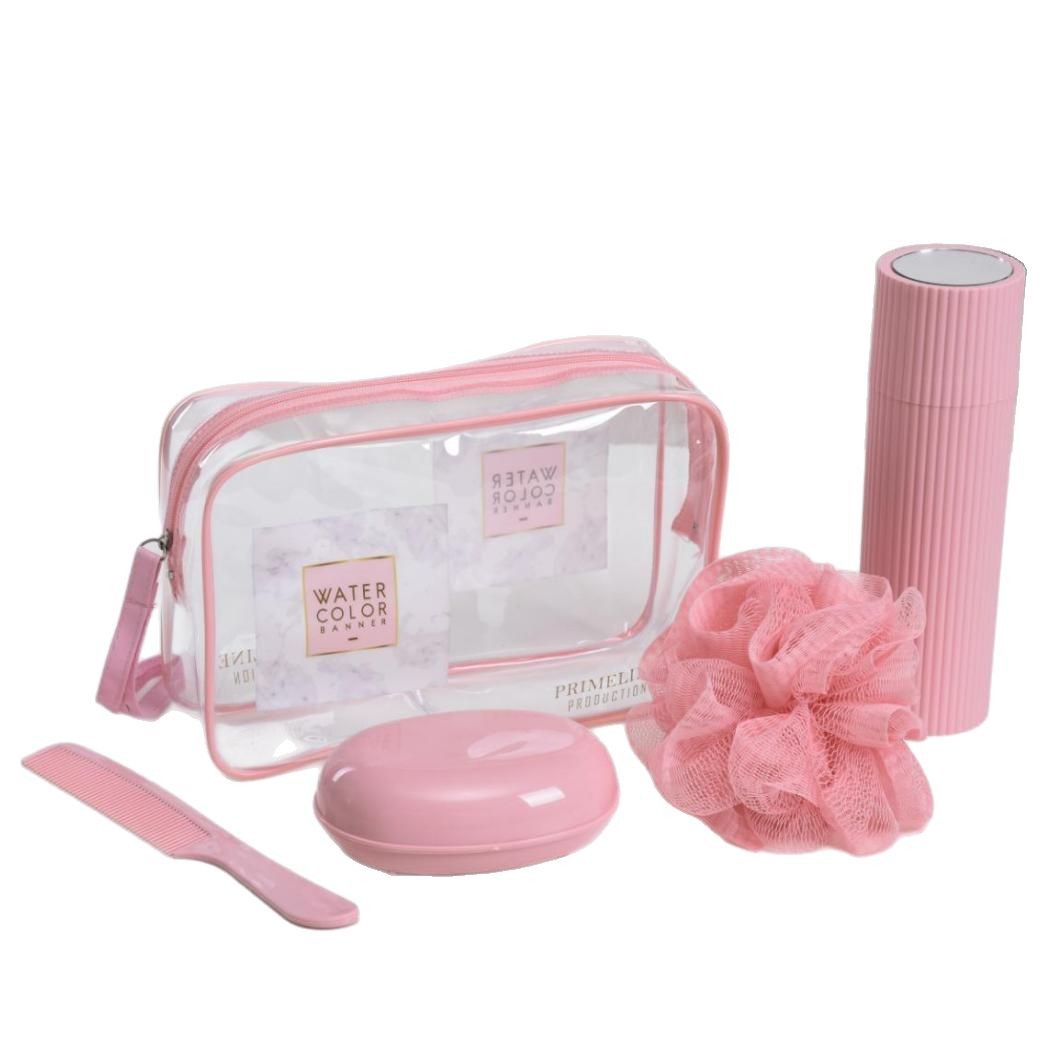 Cross-border Travel Transparent PVC Zipper Bag Toiletry Bag Portable Portable Toiletry suit in stock Wholesale