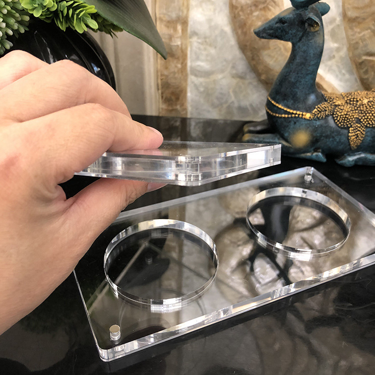 Acrylic bar display card brick Crystal photo frame decoration table storage high transparent strong magnetic goo card badge millet badge