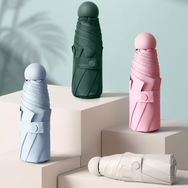 6-костяной складной зонт черный клей солнцезащитный капсульный зонт оптовая продажа 50% складной мини карманный зонт для солнечной и дождливой погоды