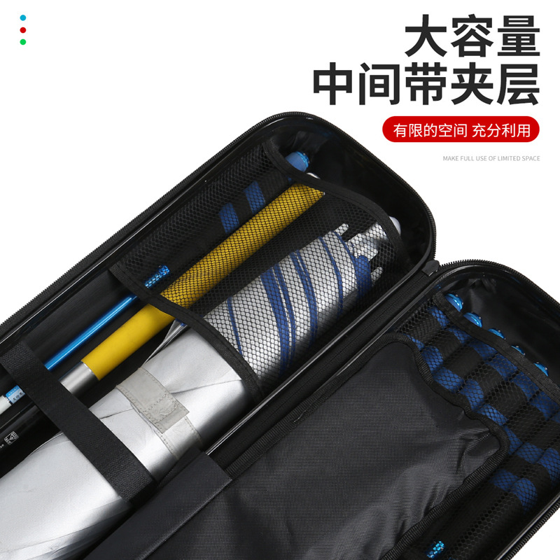 Alloy 1.27 m fishing rod bag waterproof hard shell fishing bag portable fishing gear bag table fishing rod bag Sea Pole bag fishing box