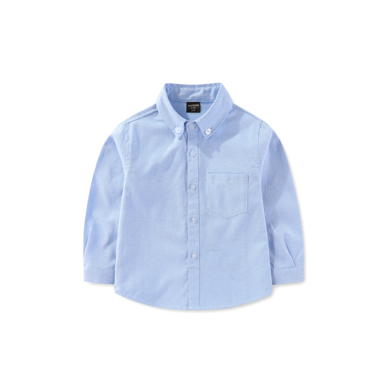 Boys' Shirts, New Kidsren's Spring & Fall Long-Sleeved Shirts, Oxford White Shirts, Versatile Models for Girls, Teenagers and Kidsren