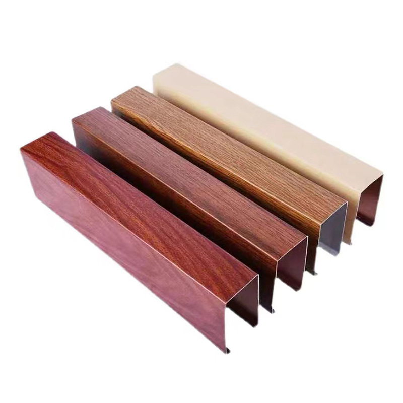 Aluminum Alloy Square Channel Ceiling Grille U-Shaped All-Aluminum Commercial Integrated Lightweight Fireproof and Flame-Retardant