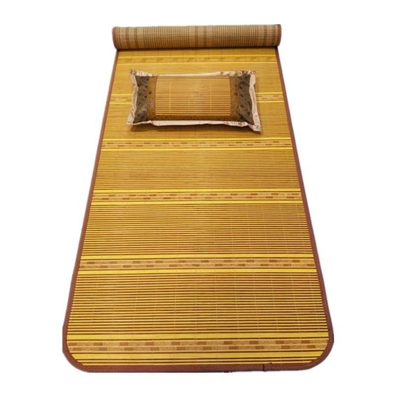 Factory wholesale double-sided carbonized summer student dormitory summer mat single bed construction site rattan mat bamboo mat upper and lower bunk customization