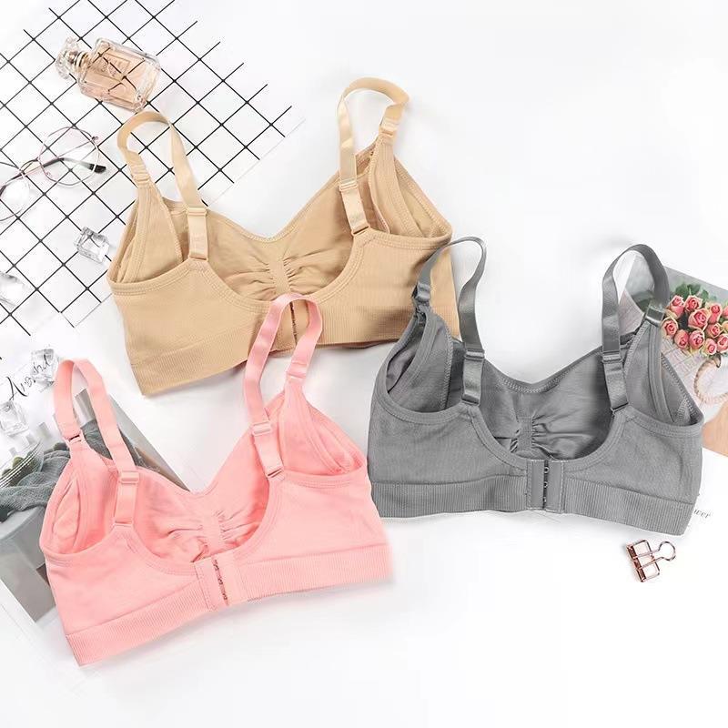 Pregnant Women's Wire-Free Front Buckle Large Size Nursing Bra Breastfeeding Adjustable Push-Up Seamless Bra Intimates Wholesale