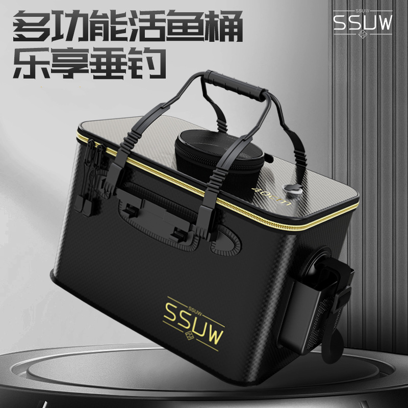 Складное утолщенное ведро EVA для рыбалки с узором ведро для живой рыбы портативное ведро для рыбалки многофункциональное ведро для дикой рыбалки