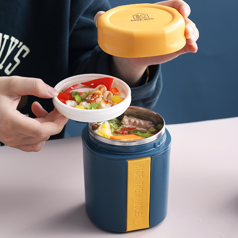 Takeaway Breakfast Cup Oatmeal Portable Insulated Milk Sealed Soup Cup with Spoon Soy Milk Cereal with Lid for Working Students