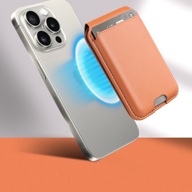 Suitable for iPhone16promax Magnetic Card Holder MagSafe Folding Rotating Bracket Apple Card Holder Anti-theft Brush