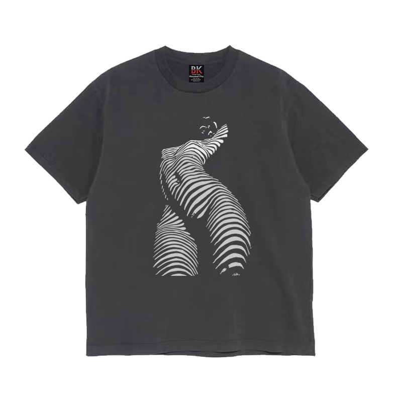 Trendhouseliefoversizehighstreet Trendy Brand Printed Short-Sleeved T-Shirt Base Layer Versatile