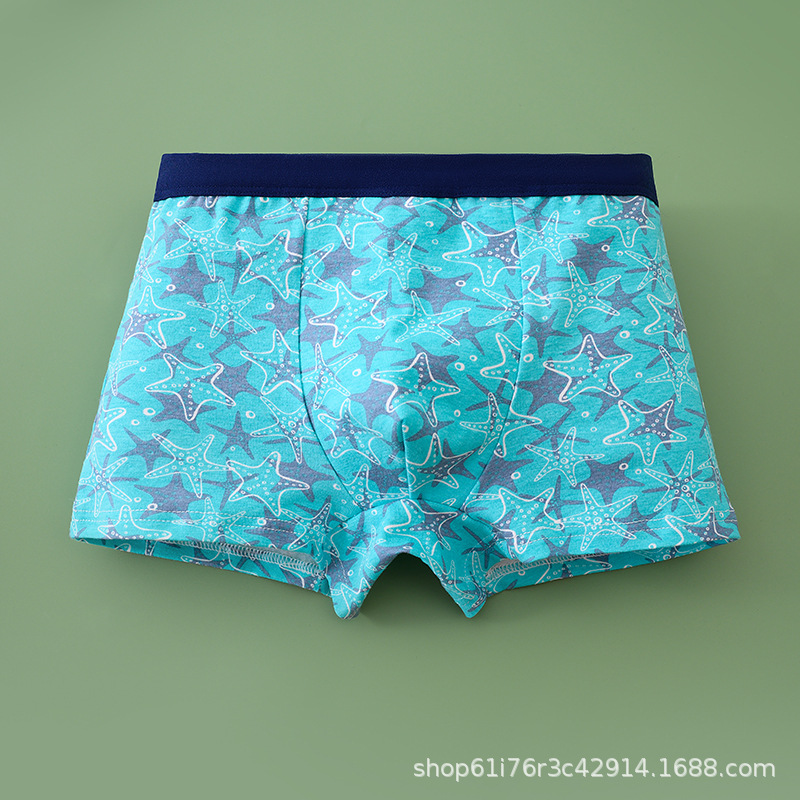 Wholesale underwear pure cotton boy cartoon printing antibacterial cotton four-corner children's underwear boys primary and secondary school students underwear