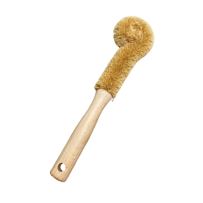 Coconut Palm Silk Cup Brush Kitchen Cleaning Supplies Long Handle Non-Stick Oil Glass Cup Brush Household Decontamination Coconut Palm Brush