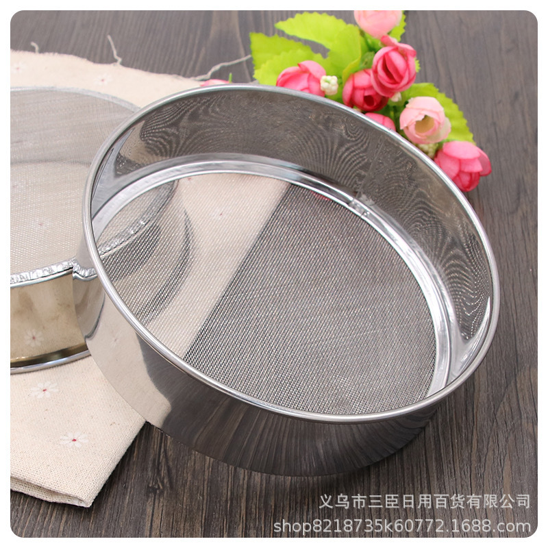 15cm flour sieve filter screen surface ultra-fine baking handheld 60 mesh stainless steel flour sieve for kitchen