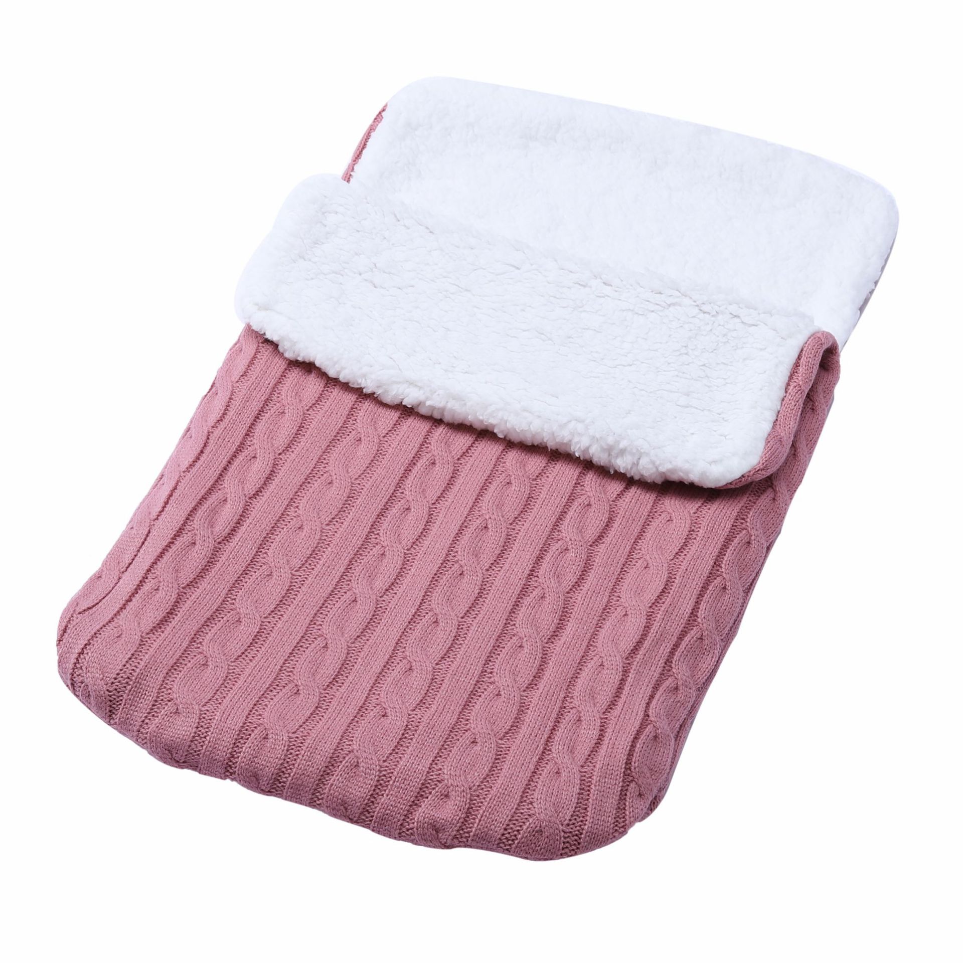 baby Velvet Sleeping Bag baby Thickened Knitted Warm Sleeping Bag Wool Cart Sleeping Bag