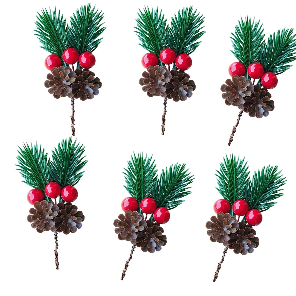 Christmas decorations pine needles red pine cone pendant DIY accessories creative packaging gift box accessories cross-border supply