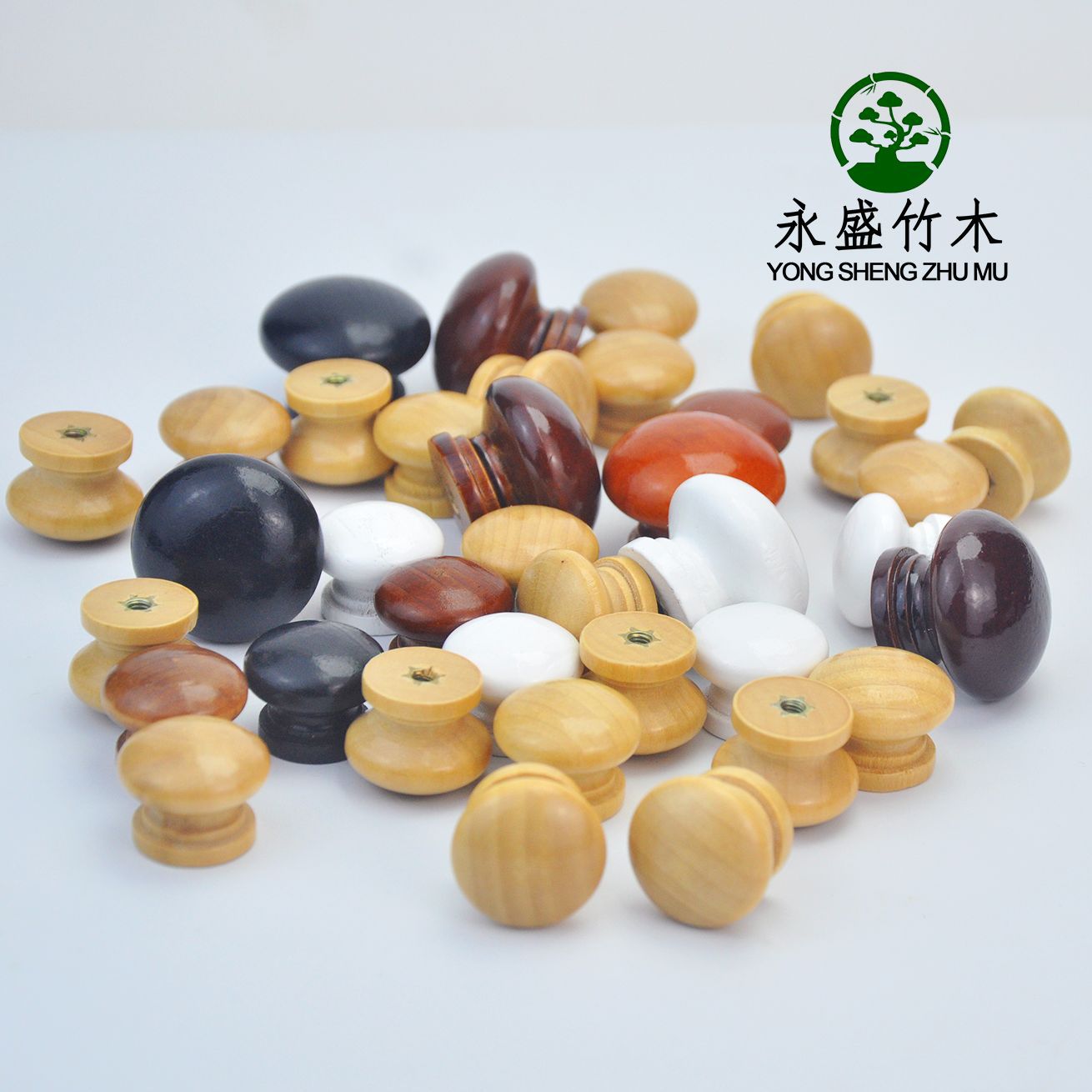 Mushroom-Shaped Wooden Handle Single-Hole Drawer Handle Lotus Wood Solid Wood Handle Ball Handle Modern Simple Wardrobe Handle