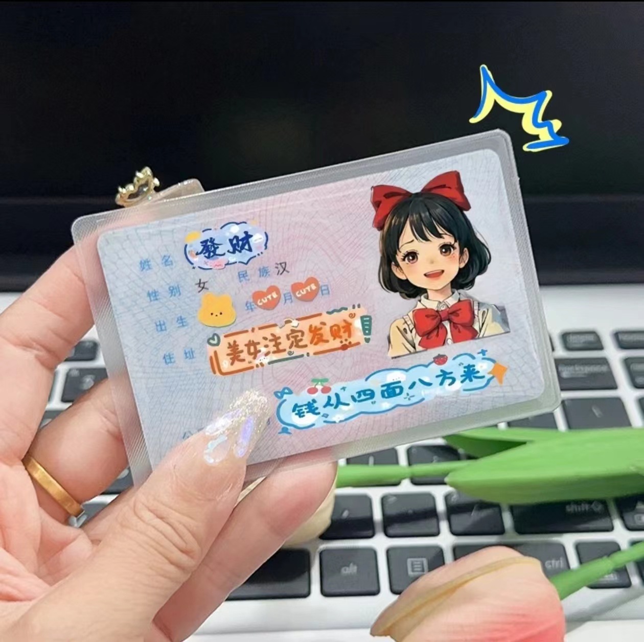 New parody ID card protective cover transparent anti-magnetic ID card head parody card set ID card set wholesale